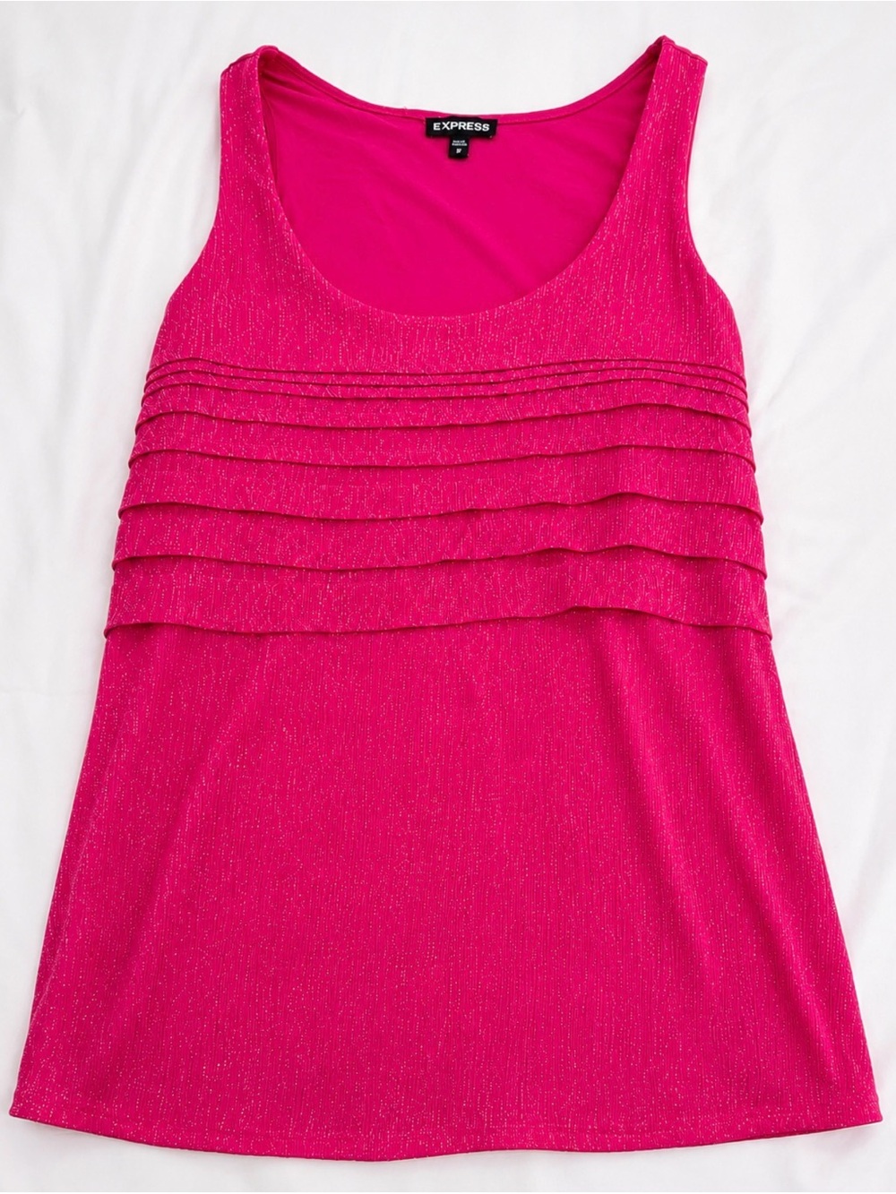 Express Women’s Hot Pink Ruffle Tank Top